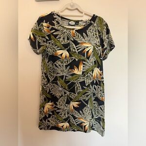 Tommy Bahama Tropical Print Shift Dress Rayon Medium
